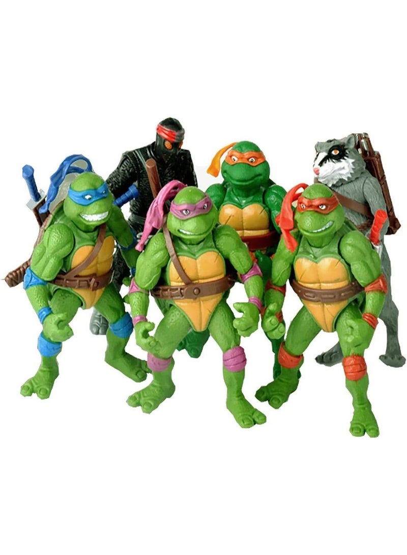Ninja Turtles 6 PCS Set TMNT Action Figures - Image 1